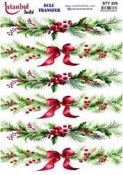 Yılbaşı Desenli Sulu Transfer Kağıdı STY-209 - Tual Hobi Craft Ist