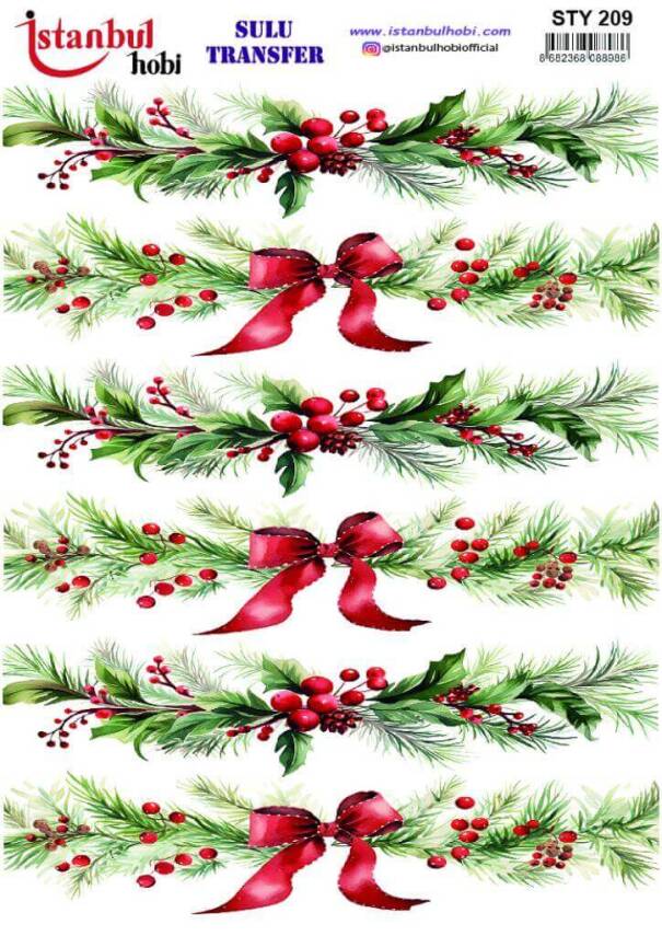 Yılbaşı Desenli Sulu Transfer Kağıdı STY-209 - 1