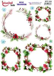 Yılbaşı Desenli Sulu Transfer Kağıdı STY-232 - Tual Hobi Craft Ist
