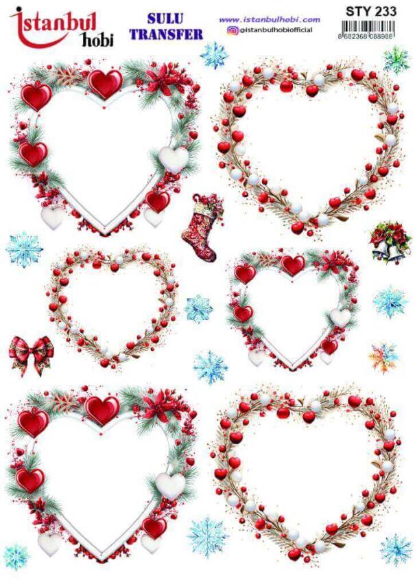 Yılbaşı Desenli Sulu Transfer Kağıdı STY-233 - 1