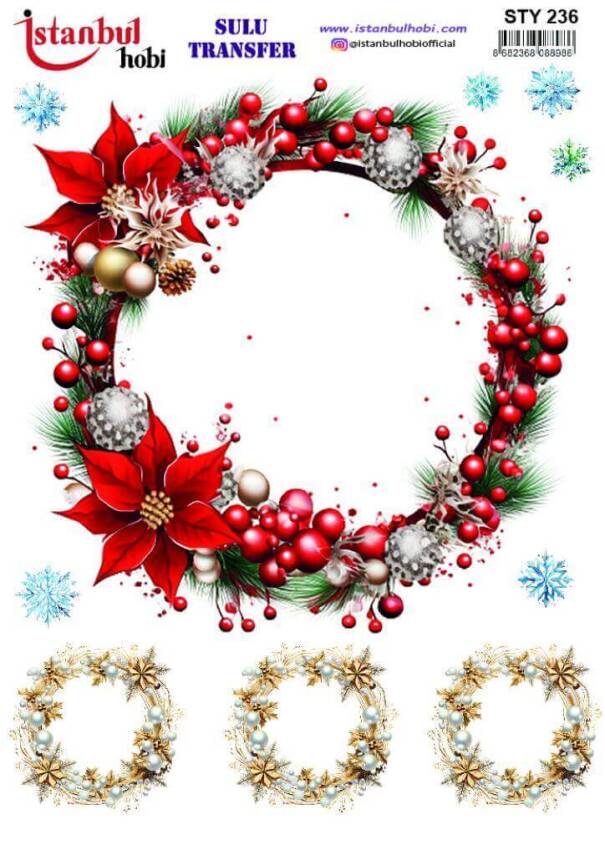 Yılbaşı Desenli Sulu Transfer Kağıdı STY-236 - 1