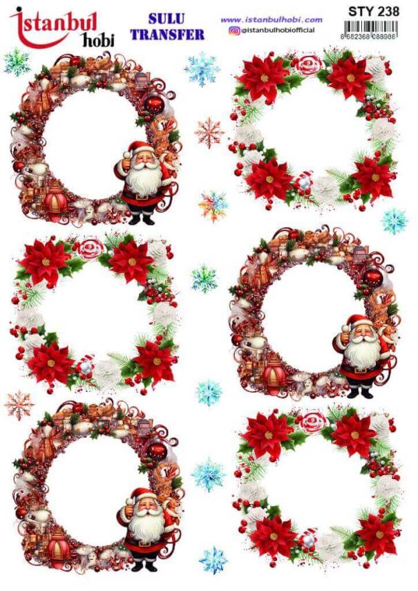 Yılbaşı Desenli Sulu Transfer Kağıdı STY-238 - 1