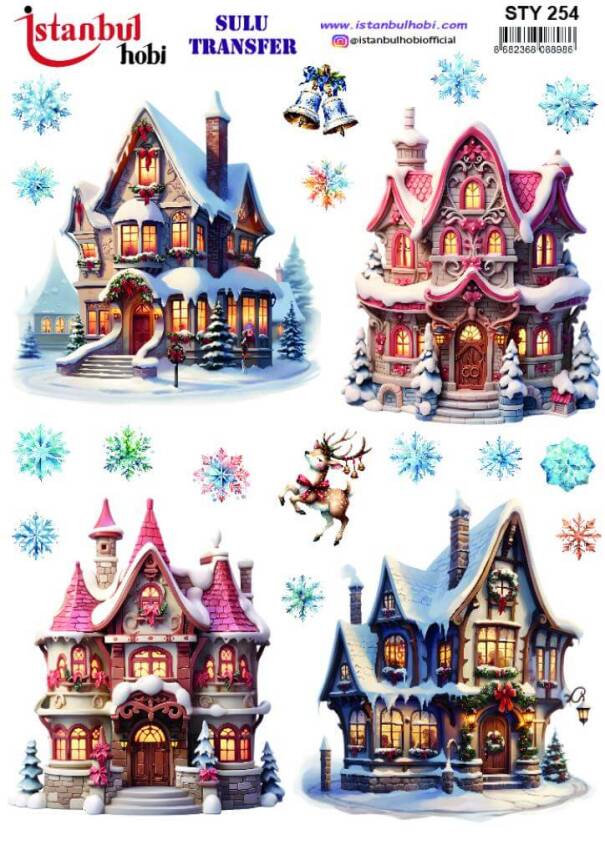 Yılbaşı Desenli Sulu Transfer Kağıdı STY-254 - 1