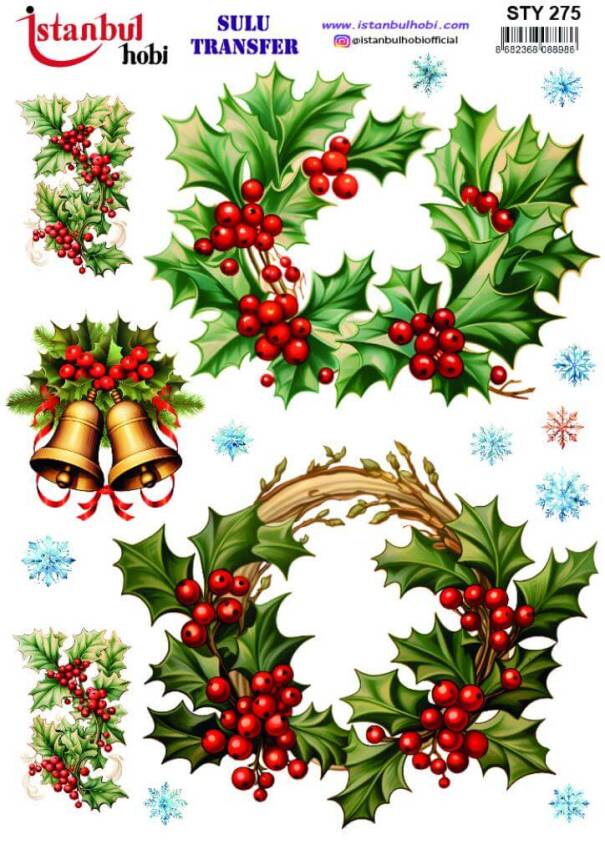 Yılbaşı Desenli Sulu Transfer Kağıdı STY-275 - 1