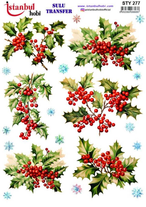 Yılbaşı Desenli Sulu Transfer Kağıdı STY-277 - 1