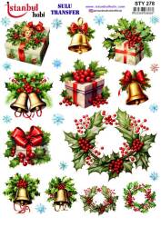 Yılbaşı Desenli Sulu Transfer Kağıdı STY-278 - Tual Hobi Craft Ist