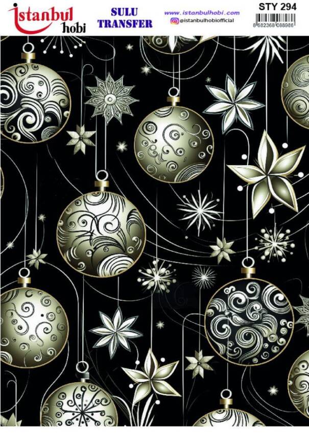 Yılbaşı Desenli Sulu Transfer Kağıdı STY-294 - 1