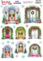 Yılbaşı Desenli Sulu Transfer Kağıdı STY-327 - Tual Hobi Craft Ist