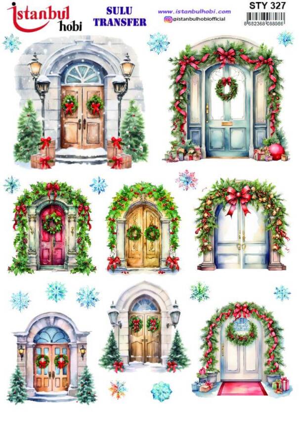 Yılbaşı Desenli Sulu Transfer Kağıdı STY-327 - 1