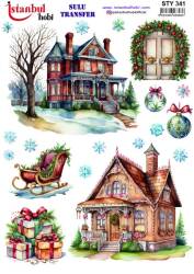 Yılbaşı Desenli Sulu Transfer Kağıdı STY-341 - Tual Hobi Craft Ist