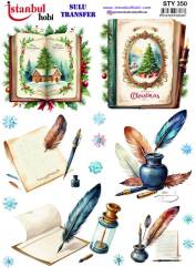 Yılbaşı Desenli Sulu Transfer Kağıdı STY-350 - Tual Hobi Craft Ist