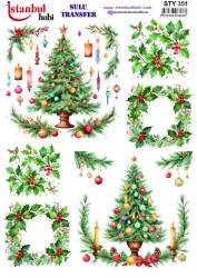 Yılbaşı Desenli Sulu Transfer Kağıdı STY-351 - Tual Hobi Craft Ist