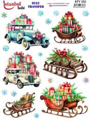 Yılbaşı Desenli Sulu Transfer Kağıdı STY-352 - Tual Hobi Craft Ist