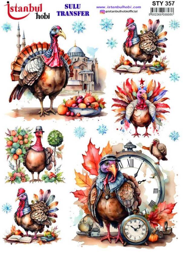 Yılbaşı Desenli Sulu Transfer Kağıdı STY-357 - 1