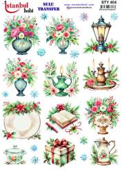 Yılbaşı Desenli Sulu Transfer Kağıdı STY-404 - Tual Hobi Craft Ist