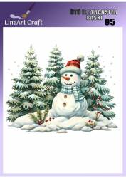 Yılbaşı Kardan Adam Desenli Kumaş Transfer Kağıdı LNT-K095 (20x20 cm) - Line Art