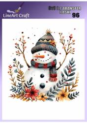 Yılbaşı Kardan Adam Desenli Kumaş Transfer Kağıdı LNT-K096 (20x20 cm) - Line Art