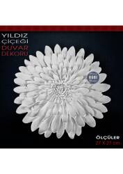 Yıldız Çiçeği Duvar Dekoru (27x27 cm) Ham Polyester - Tual Hobi Sanat