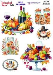 Yiyecek Desenli Sulu Transfer Kağıdı STI-004 - Tual Hobi Craft Ist