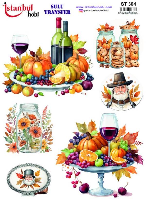 Yiyecek Desenli Sulu Transfer Kağıdı STI-004 - 1