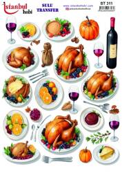 Yiyecek Desenli Sulu Transfer Kağıdı STI-311 - Tual Hobi Craft Ist