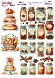 Yiyecek Desenli Sulu Transfer Kağıdı STI-315 - Tual Hobi Craft Ist