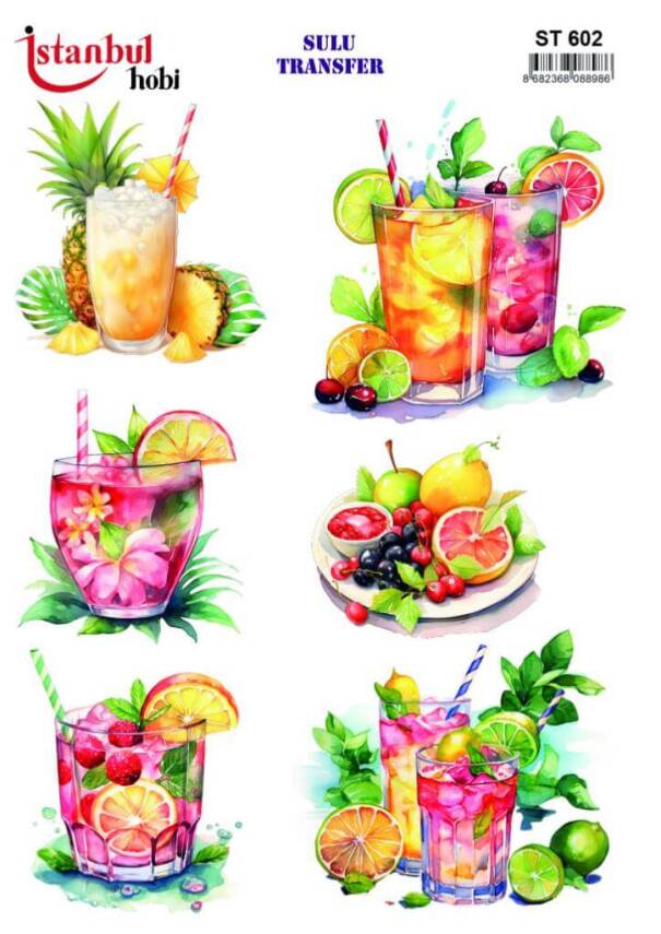 Yiyecek Desenli Sulu Transfer Kağıdı STI-602 - 1