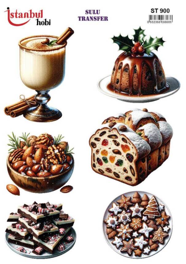 Yiyecek Desenli Sulu Transfer Kağıdı STI-900 - 1