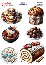 Yiyecek Desenli Sulu Transfer Kağıdı STI-901 - Tual Hobi Craft Ist