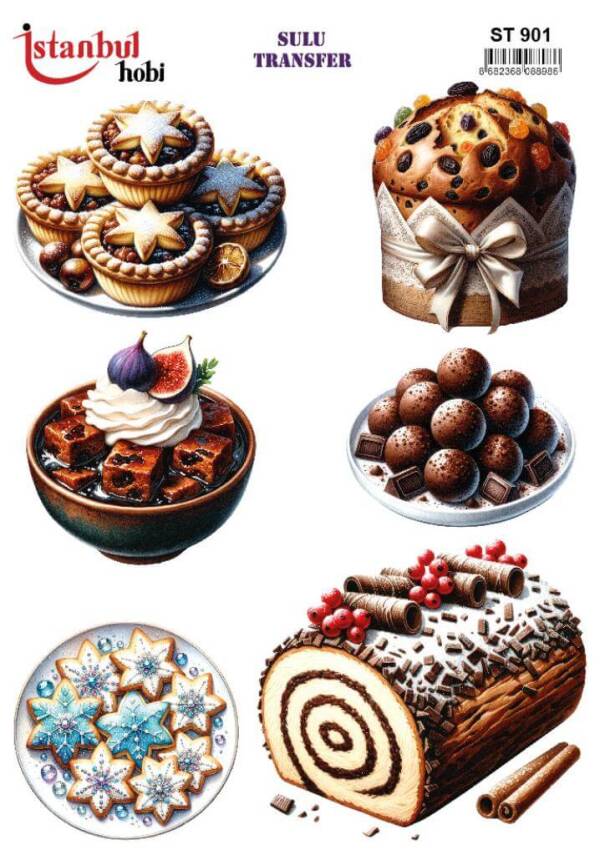 Yiyecek Desenli Sulu Transfer Kağıdı STI-901 - 1