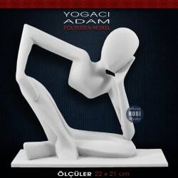 Yogacı Adam Rodin Heykeli Kaideli (22x21 cm) Ham Polyester - Tual Hobi Sanat