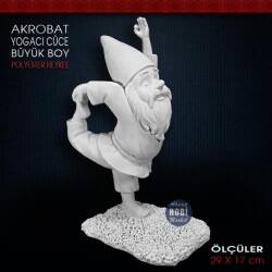 Yogacı Akrobat Cüce Heykeli (29x17 cm) Ham Polyester - Tual Hobi Sanat