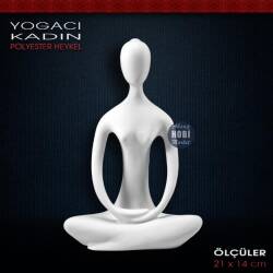 Yogacı Kadın Biblo (21x14 cm) Ham Polyester - Tual Hobi Sanat