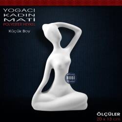 Yogacı Kadın Heykeli Mati Küçük (20x13 cm) Ham Polyester - Tual Hobi Sanat