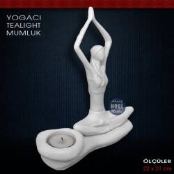 Yogacı Kadın Tealight Mumluk 2025 (22x21 cm) Ham Polyester - Tual Hobi Sanat (1)