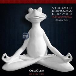 Yogacı Kurbağa Heykeli Dev Boy (43x37 cm) Eller Açık - Tual Hobi Sanat