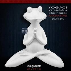 Yogacı Kurbağa Heykeli Dev Boy (43x39 cm) Eller Kapalı - Tual Hobi Sanat