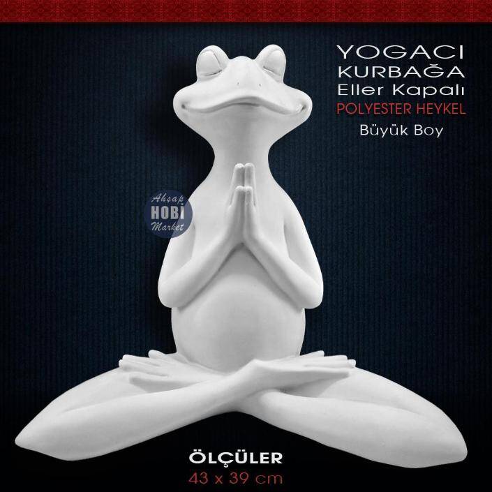 Yogacı Kurbağa Heykeli Dev Boy (43x39 cm) Eller Kapalı - 2