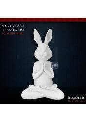 Yogacı Tavşan Biblo (19x12 cm) Ham Polyester - Tual Hobi Sanat