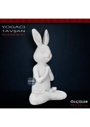Yogacı Tavşan Biblo (19x12 cm) Ham Polyester - Tual Hobi Sanat (1)