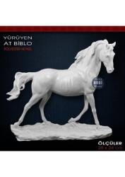 Yürüyen At Biblo Heykeli (25x24 cm) Ham Polyester - Tual Hobi Sanat