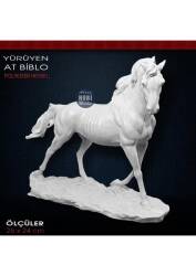 Yürüyen At Biblo Heykeli (25x24 cm) Ham Polyester - Tual Hobi Sanat (1)