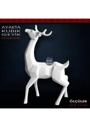 Kübik Geyik Biblo (24x17 cm) HAM Polyester - Tual Hobi Sanat