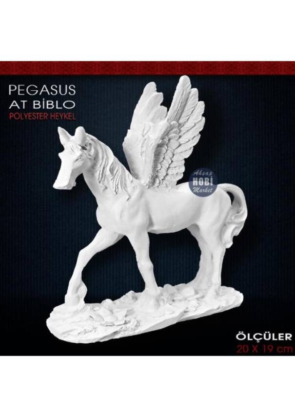 Yürüyen Pegasus At Biblo Heykel (20x19 cm) Ham Polyester - 1