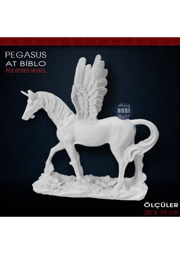 Yürüyen Pegasus At Biblo Heykel (20x19 cm) Ham Polyester - 2