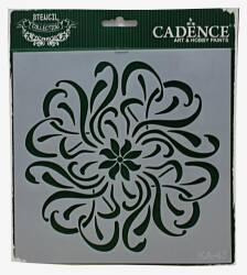 Yuvarlak Çiçek Motifli Kare Stencil KA43 - Cadence