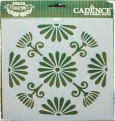 Yuvarlak Çiçekli Desen Kare Stencil KA41 - Cadence