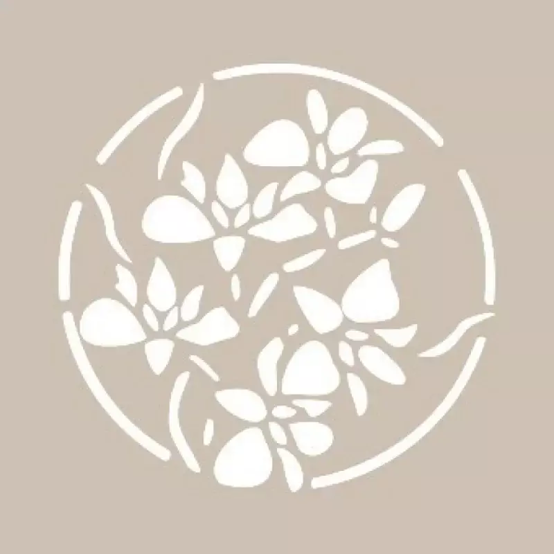 Yuvarlak Desenli Kare Stencil Şablon KA10 - 1