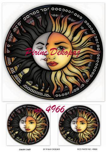 Yuvarlak Güneş Desenli Pirinç Dekopaj Model : 4966 - 1