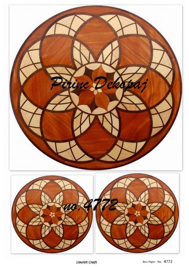 Yuvarlak Kahverengi Desenli Pirinç Dekopaj Model : 4772 - 1